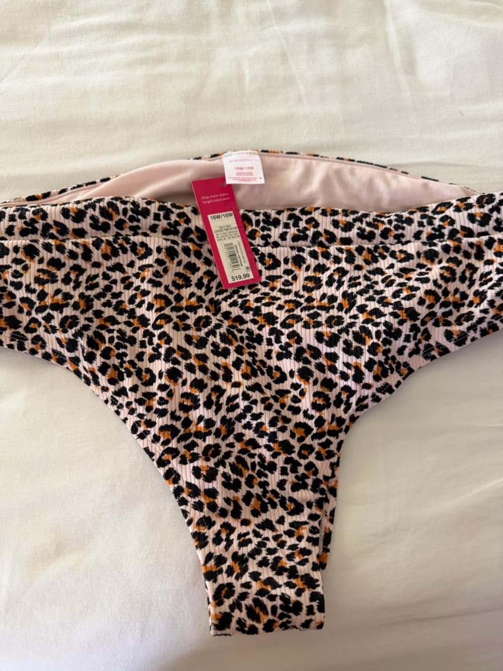 Girls' Pink Leopard Print Bikini Bottoms